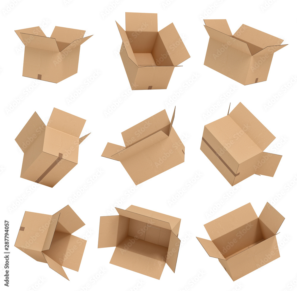 flying open cardboard box on white backgroaund 3d rendering flying open cardboard box on white backgroaund 3d rendering