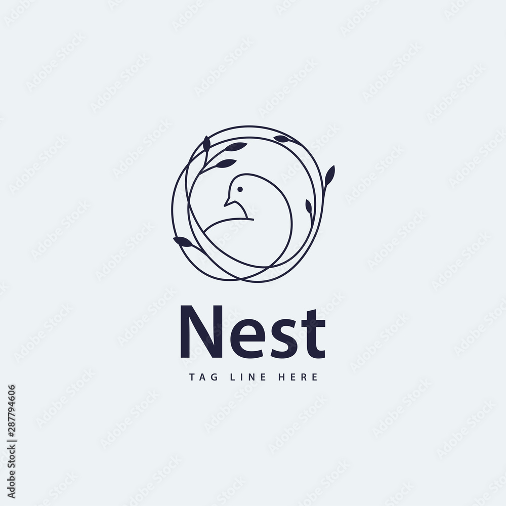 Nest logo design vector de Stock Adobe Stock
