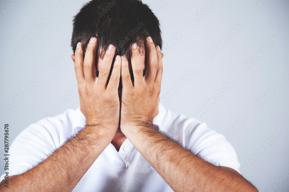 man hand in face man hand in face