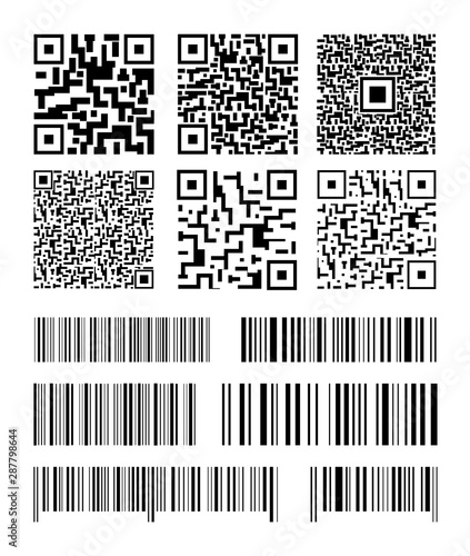Set of barcodes. Collection QR codes. Vector illustration.