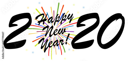 Happy New Year 2020 fireworks concept