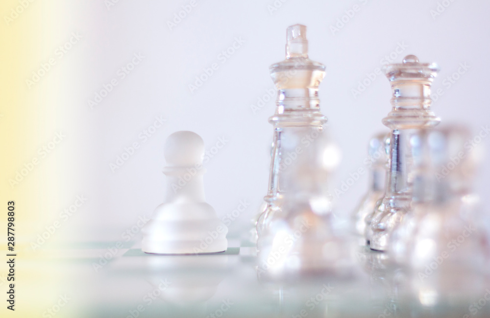 One pawn staying against full set of chess pieces One pawn staying against full set of chess pieces