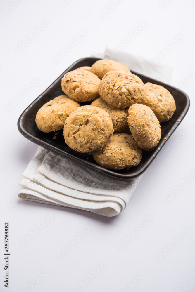 Nan khatai or Nankhatai is an authentic Indian sweet and savory eggless cookie loaded with dry fruits Nan khatai or Nankhatai is an authentic Indian sweet and savory eggless cookie loaded with dry fruits