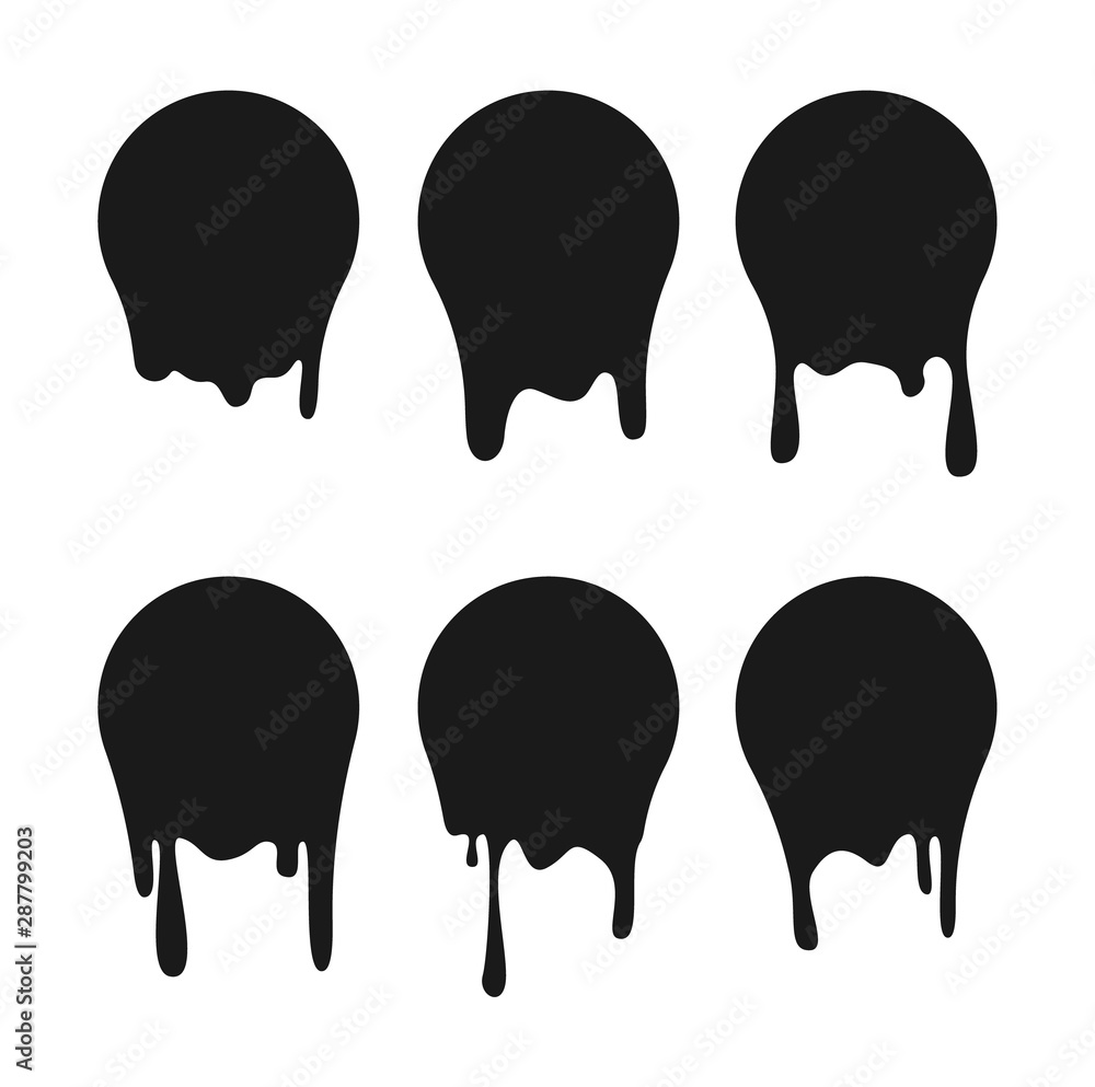 Dripping paint icon set. Stickers or circle labels. Dripping paint icon set. Stickers or circle labels.