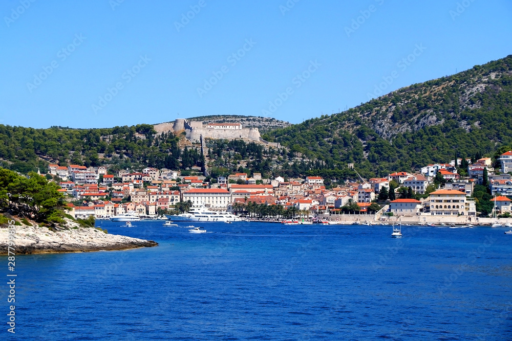 Town Hvar, on island Hvar, Croatia, popular summer travel destination.