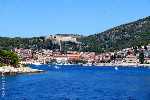 Town Hvar, on island Hvar, Croatia, popular summer travel destination.