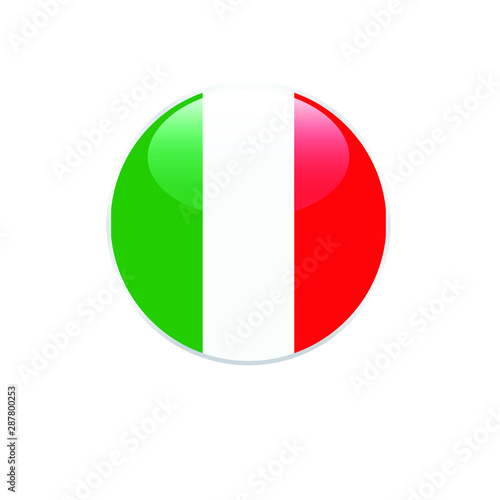 Italy round flag . closy flag of Italy - vector button. 