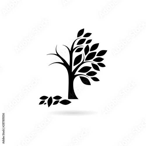 Dry tree icon, dying tree logo photo