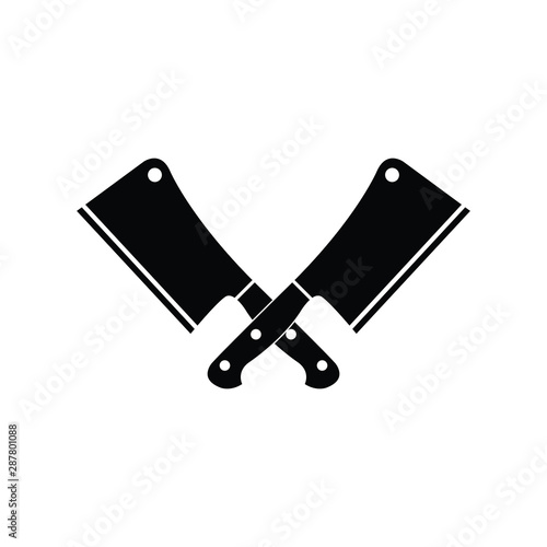 Meat cleaver knife - vector icon 