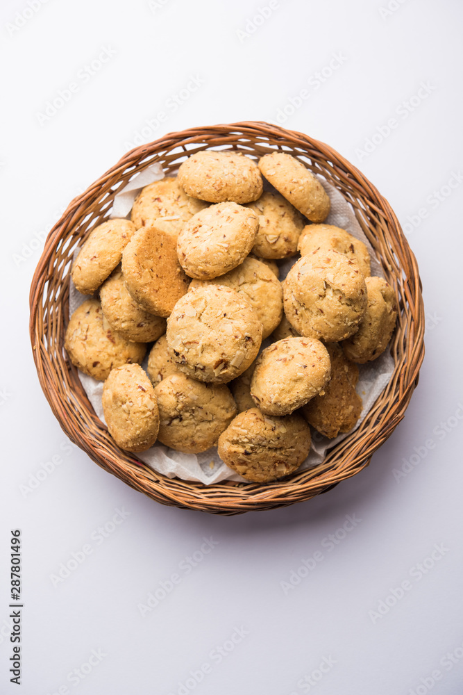 Nan khatai or Nankhatai is an authentic Indian sweet and savory eggless cookie loaded with dry fruits Nan khatai or Nankhatai is an authentic Indian sweet and savory eggless cookie loaded with dry fruits