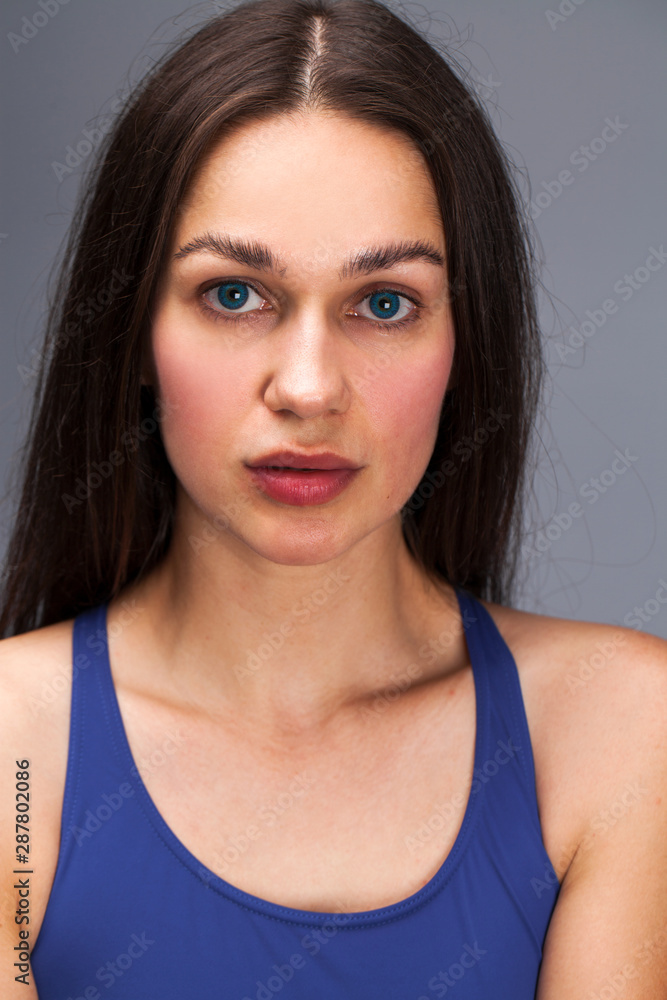 Beautiful woman face close up portrait studio Beautiful woman face close up portrait studio