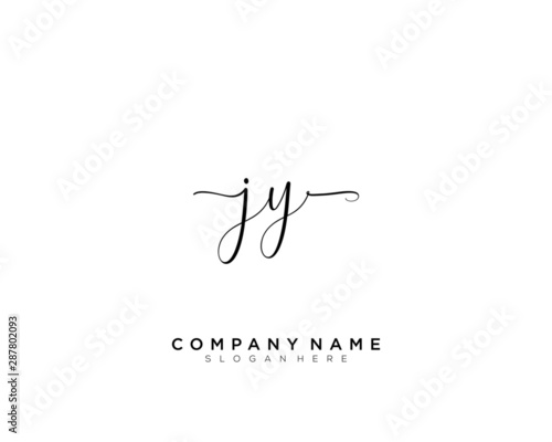 J Y JY  Initial handwriting logo vector	