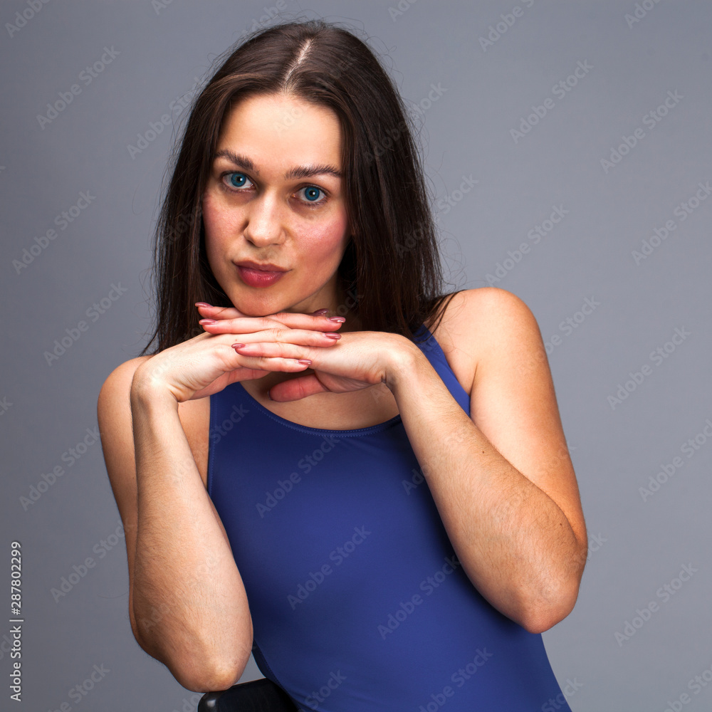 Beautiful woman face close up portrait studio Beautiful woman face close up portrait studio
