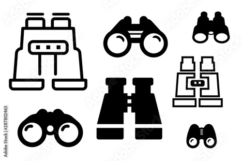 Binoculars Icon Set
