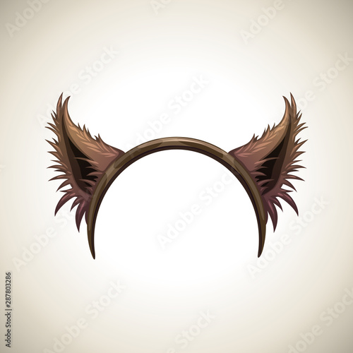Werewolf or wolf ears, hair band, Halloween costume element.