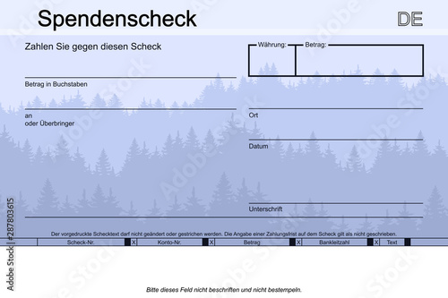 Spendenscheck Wald