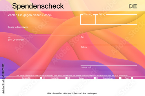 flüssiger Spendenscheck Schlingen
