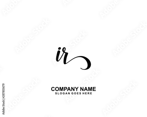 IR Initial handwriting logo vector