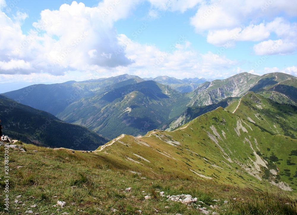 Panorama on the top of a Kasprowy Wierch mount in Tatry, Poland