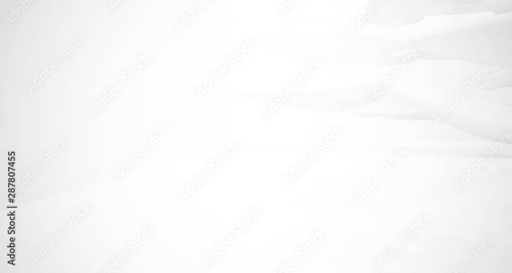 Fototapeta premium White smooth abstract architectural background. 3D illustration and rendering