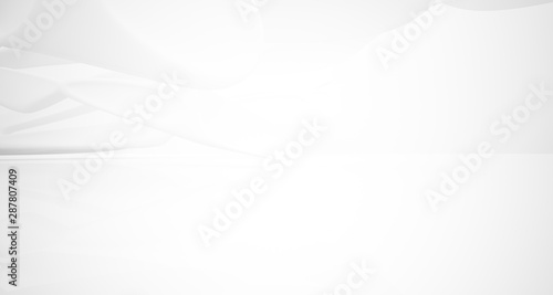 White smooth abstract architectural background. 3D illustration and rendering