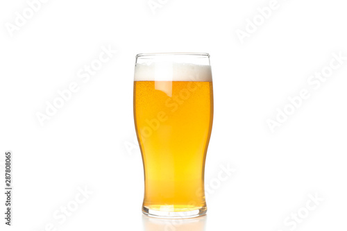 Glass of beer isolated on white background