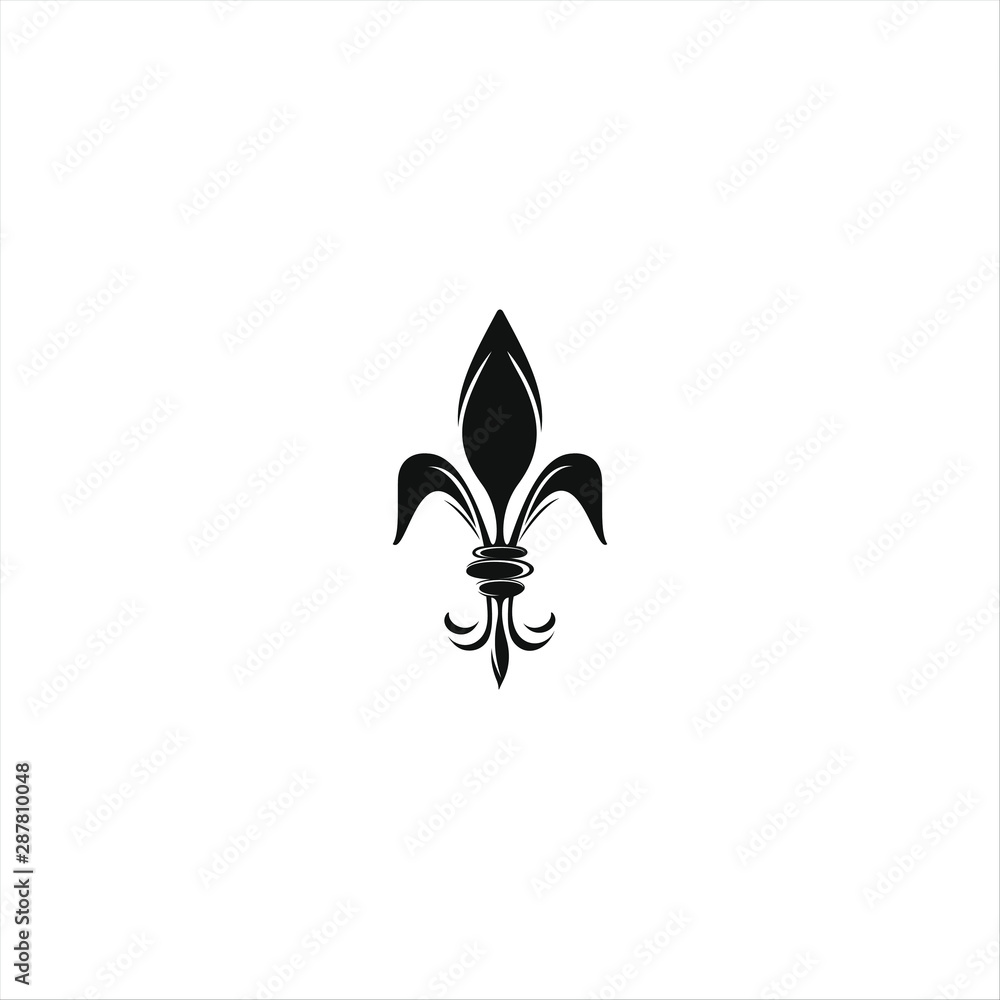 Artistic fleur de Lis symbol logo design vector