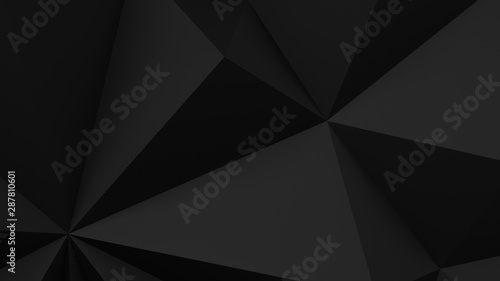 Black abstract backround. Low poly