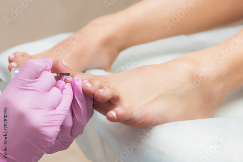 Procedure of pedicure in be...