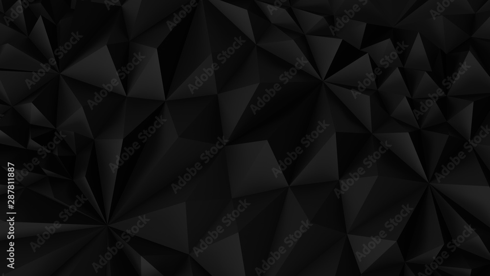 Plakat Low poly Black abstract backround