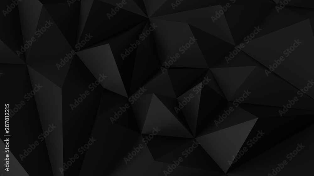Plakat Low poly Black abstract backround