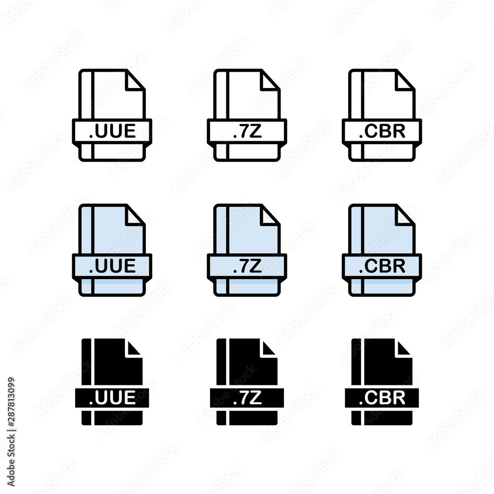 Set of Document File Formats and Labels icons. Vector illustration. Set of Document File Formats and Labels icons. Vector illustration.
