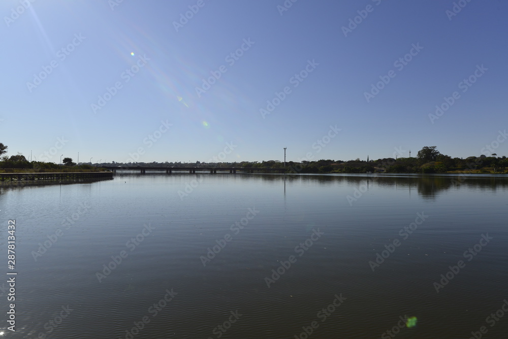 Fototapeta premium A beautiful view of Deck Sul Park in Brasilia, Brazil