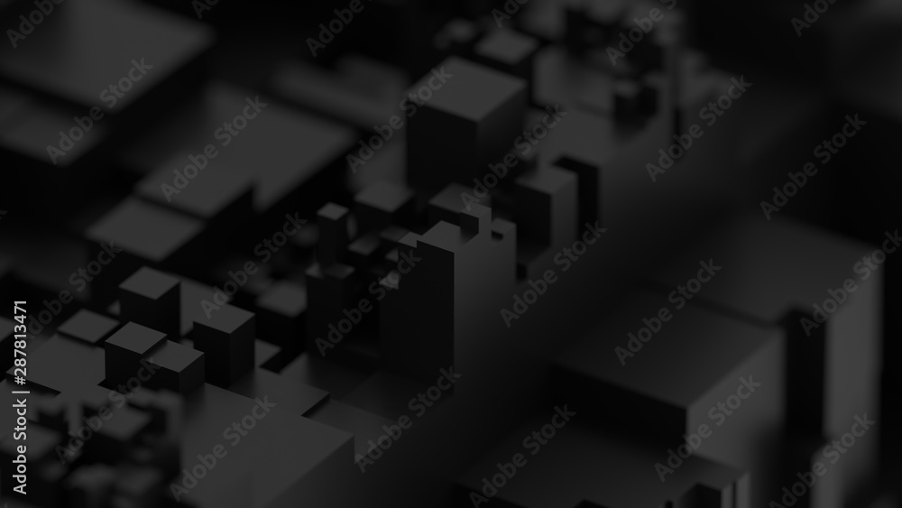 Abstract black background. Voxel background. Data center technology Abstract black background. Voxel background. Data center technology