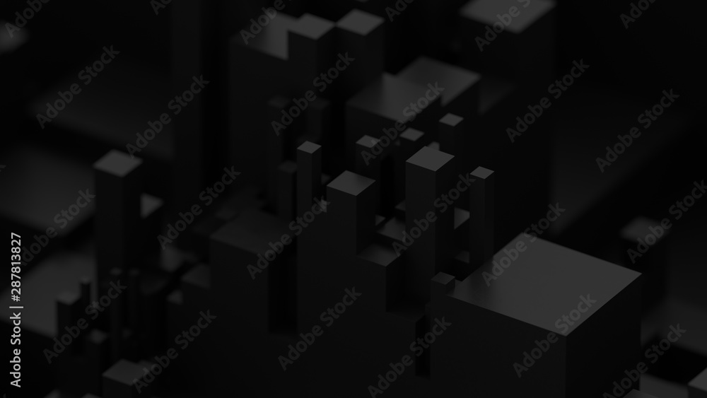 Abstract black background. Voxel background. Data center technology. Abstract black background. Voxel background. Data center technology.