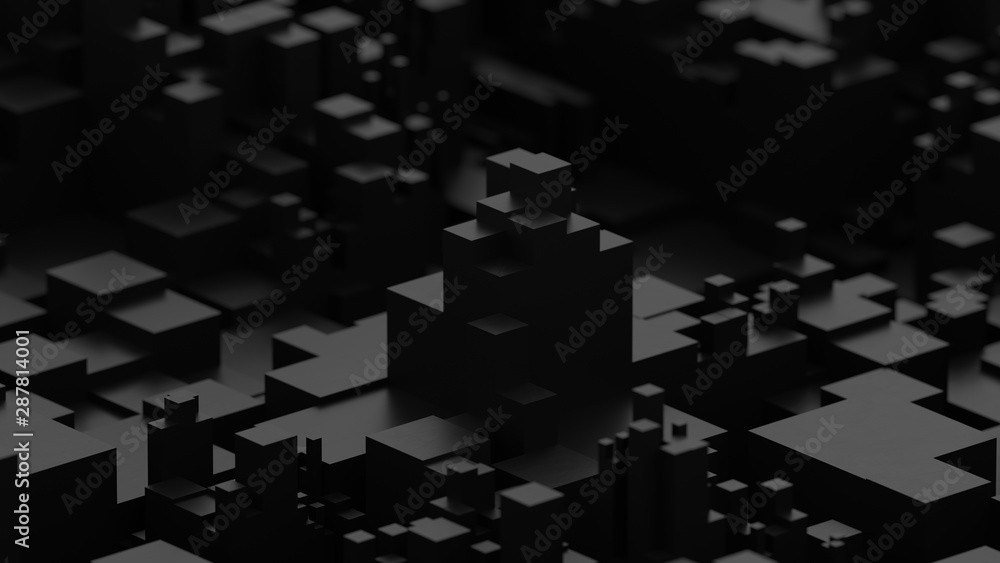 Abstract black background. Voxel background. Data center technology. Abstract black background. Voxel background. Data center technology.