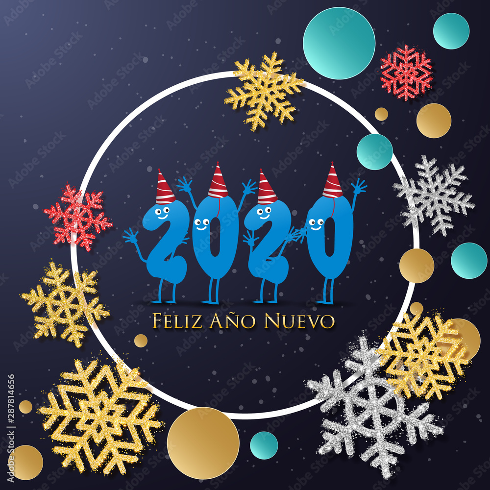 2020 New Year Spanish greeting card (Feliz Año Nuevo 2020). Spanish 2020 New Year Version. Spanish 2020 Happy New Year background Version. 2020 New Year Spanish greeting card (Feliz Año Nuevo 2020). Spanish 2020 New Year Version. Spanish 2020 Happy New Year background Version.