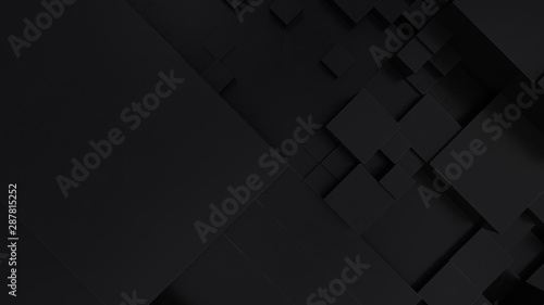 Abstract black cubes background. Concept data technolog