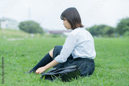 Tableau sur toile 悩める女子高生