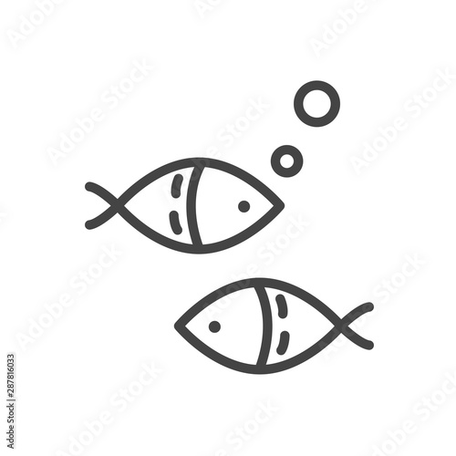Fish minimal icon isolated. Modern outline on white background