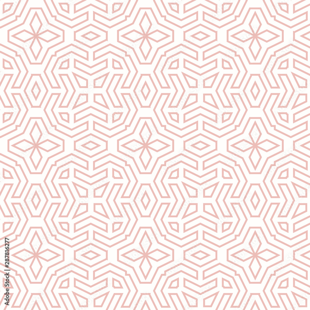 Seamless pink background for your designs. Modern vector pink ornament. Geometric abstract pattern Seamless pink background for your designs. Modern vector pink ornament. Geometric abstract pattern