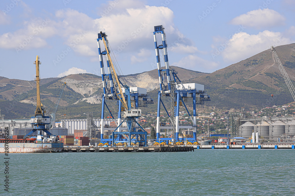 View of the bay and cargo berth of Novorossiysk
