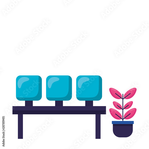 Isolated airport seats vector design