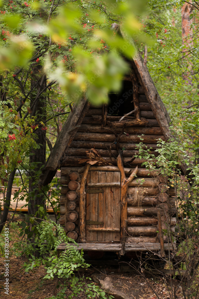 Fairytale house of Baba Yaga in the park Fairytale house of Baba Yaga in the park