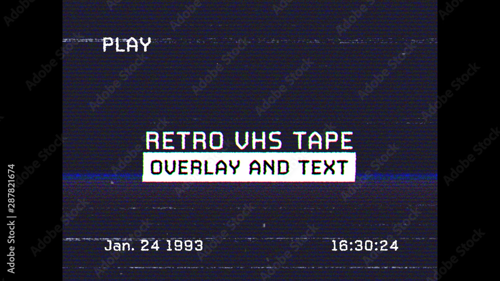 Retro VHS Tape Overlay Stock Template Adobe Stock