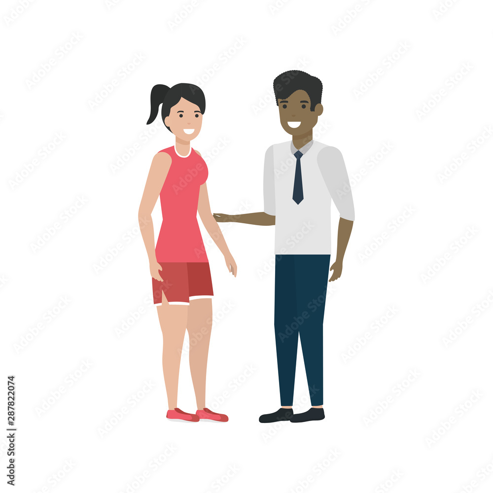 Couple of woman and man cartoon design Couple of woman and man cartoon design