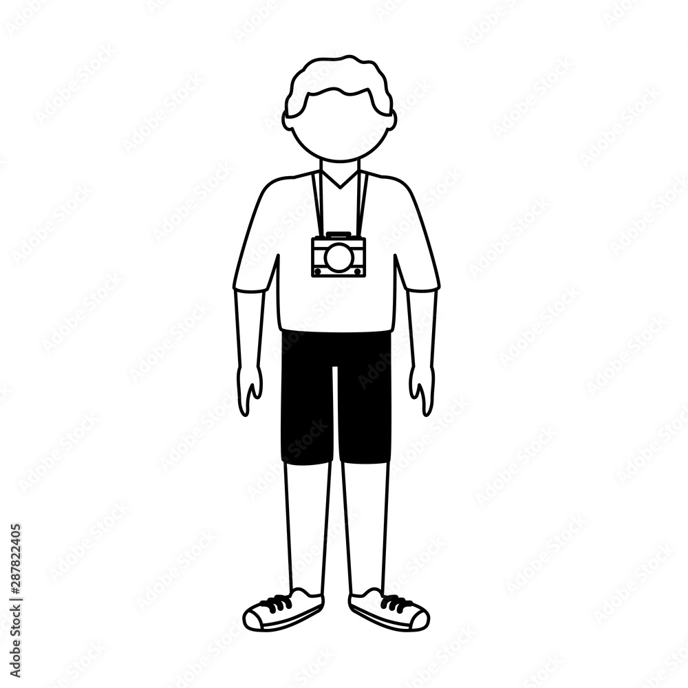 Isolated traveler man vector design Isolated traveler man vector design
