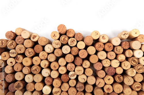 Butt ends of wine corks with white space for your own text - image