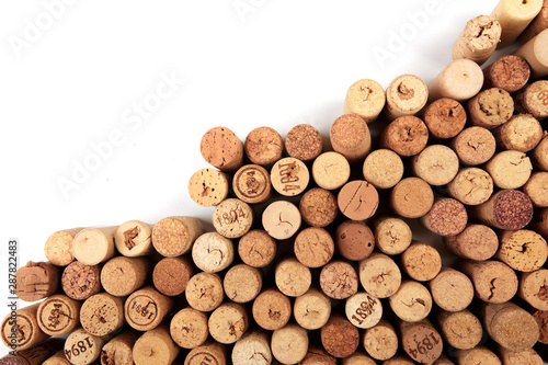 Butt ends of wine corks with white space for your own text - image