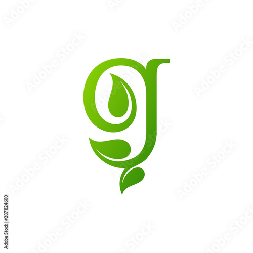 letter G grow logo design vector